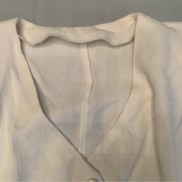 Vintage woman’s long white button  up dress with gold accent buttons sleeveless - Picture 7 of 13